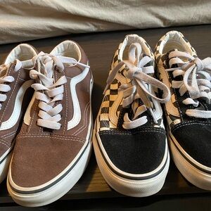 Vans Old Skool Sneakers - Brown and Black Checkered